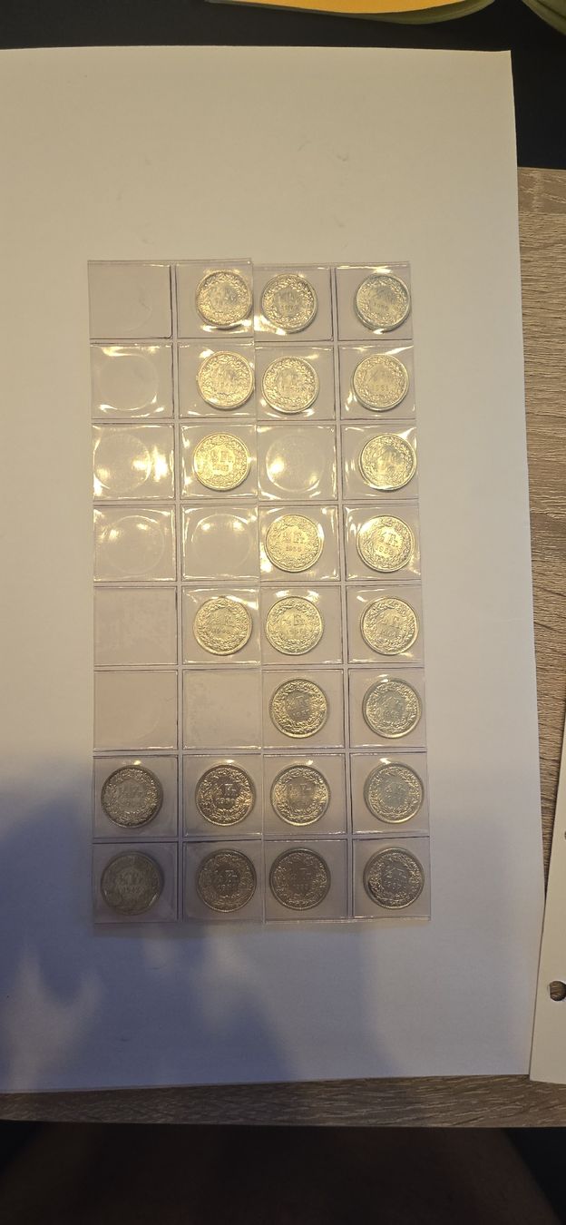 Alle Münzen: suite pieces 50cts 1942-1967 ab 1.- – Neu (gemäss Beschreibung) aus Fribourg von yan_z5fr
