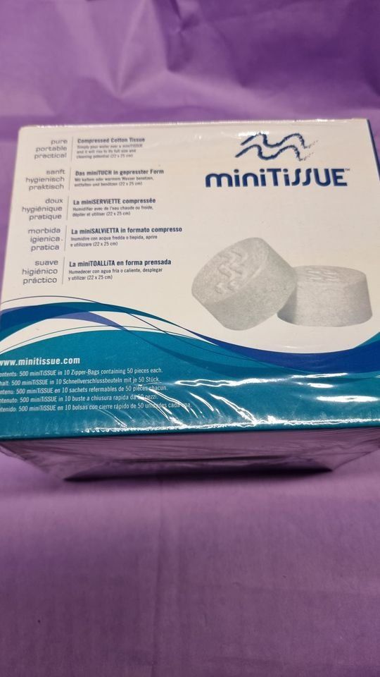 Gesichtspflege: miniTiSSUE Erfrischungstücher 10 x 50 Stück – Neu (gemäss Beschreibung) aus Rebstein von James-Dean