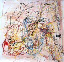 Gemälde auf Papier: Wollknäuel