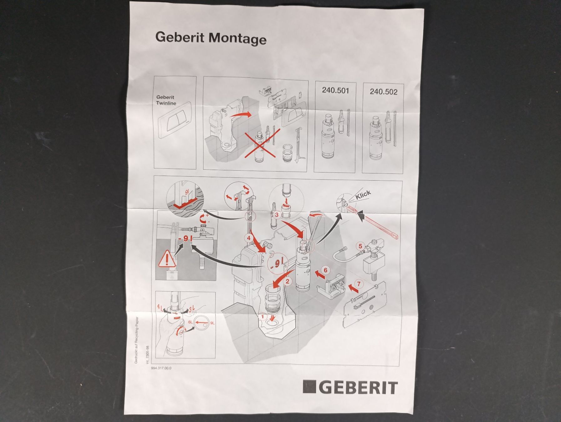 Geberit WC: GEBERIT Vanne de rinçage 240.501.00.1 – Nuovo (secondo la descrizione) da Thielle venduto da Plusvalue_Neuchatel 1