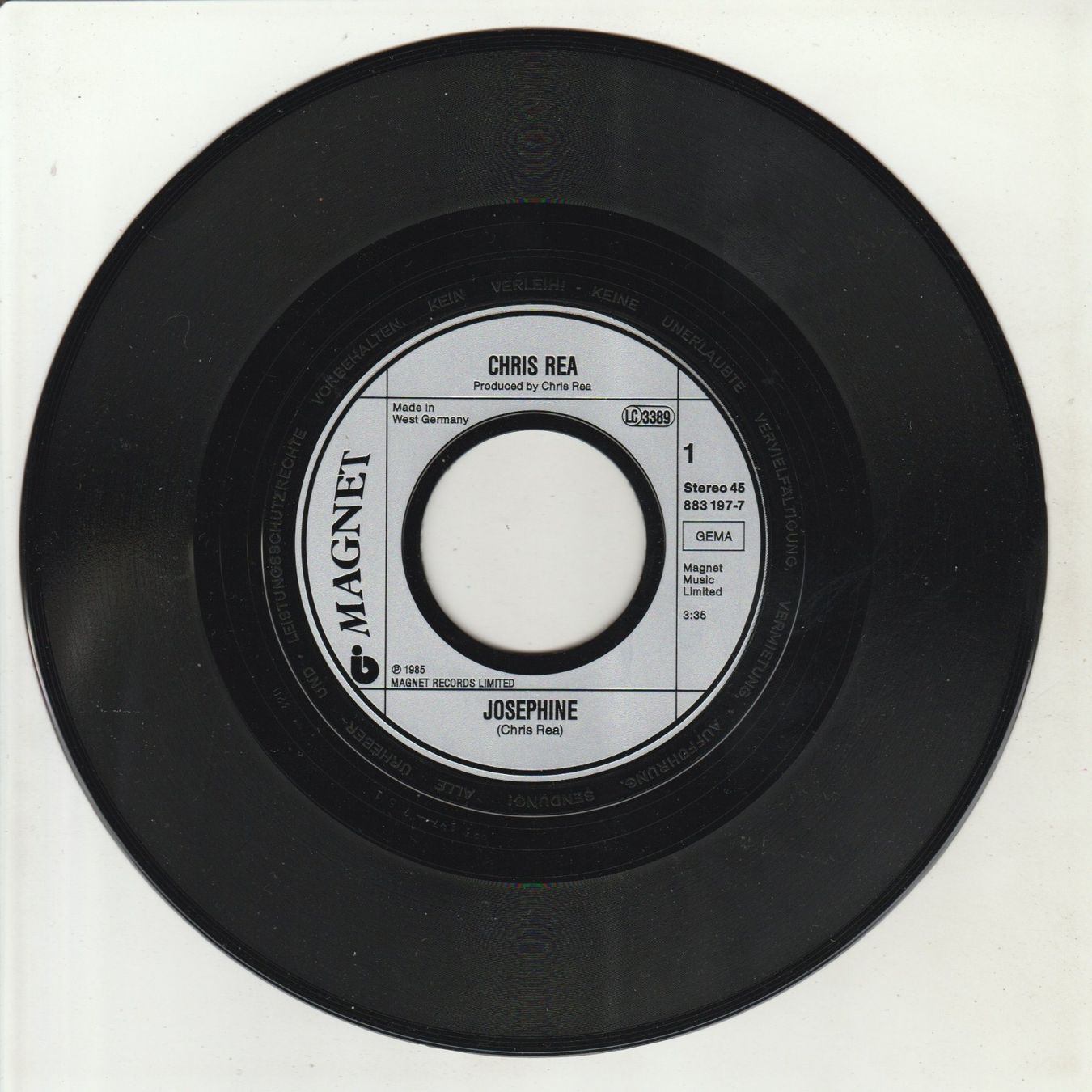 Schallplatten: Chris Rea - Josephine 7" Vinyl 1985 – Gebraucht aus Tübach von JamesStone 2