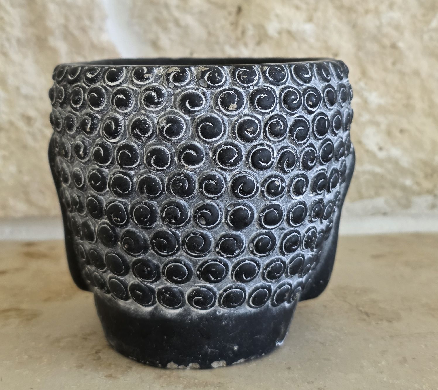 Pentole: Buddha Kopf Topf schwarz Zustand gut  – Usato da Rheinsulz venduto da Gilea 3