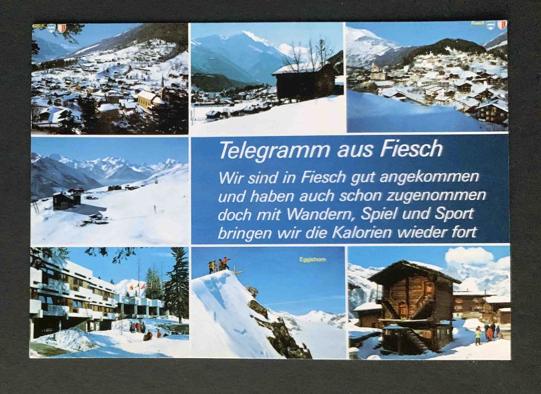 Ansichtskarten: AK Telegramm aus Fiesch – Gebraucht aus Goldau von artelier1