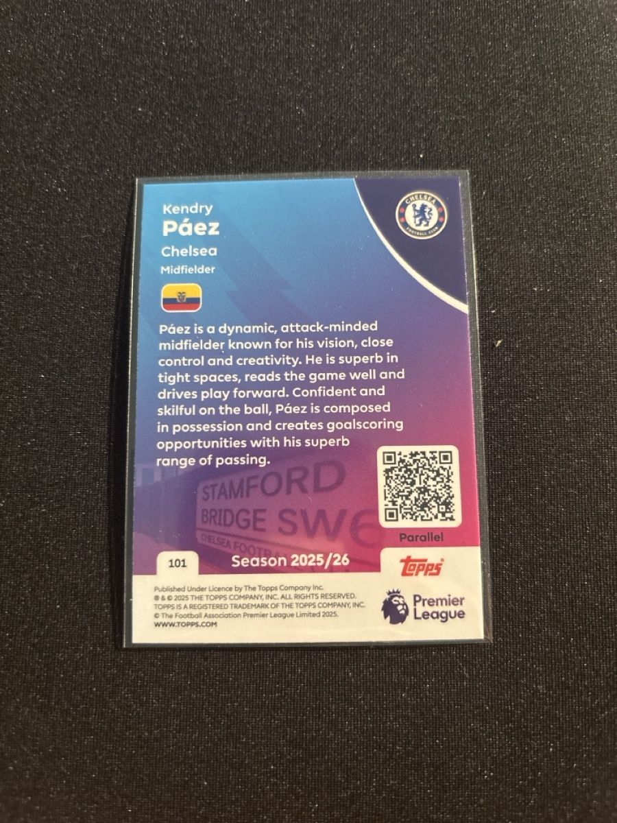 Topps Carte collezionabili: Kendry Paez - Topps Chelsea - RC - PL – Usato da Kaiseraugst venduto da Baum_12 1