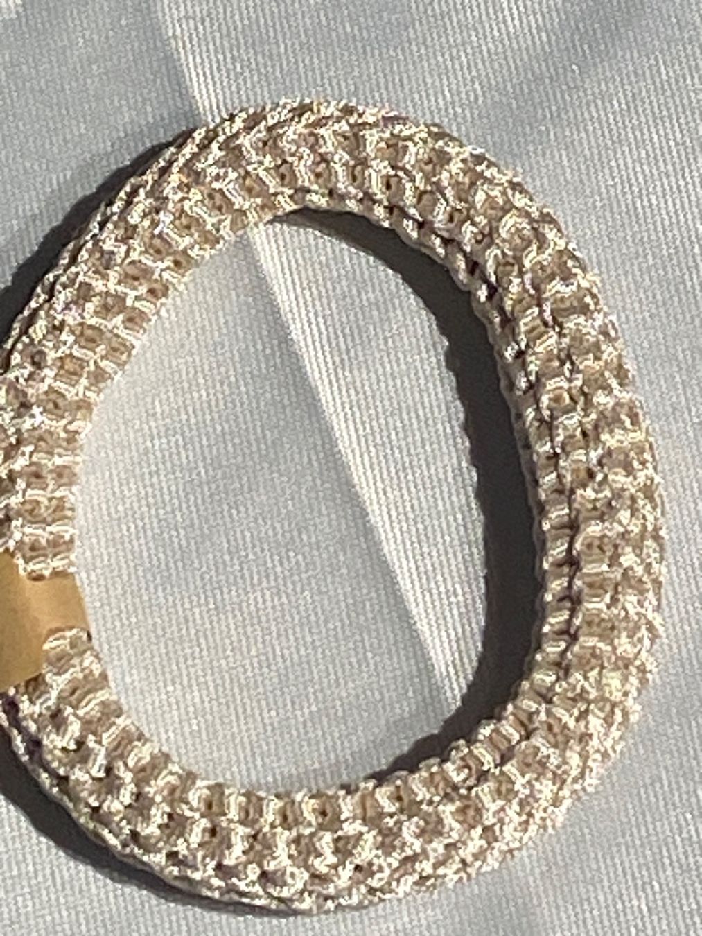 Bracciali & Braccialetti: STOFF ARMBAND-BEIGE,HANDGEMACHT – Nuovo e nell'imballaggio originale da Meienried venduto da ManuelaBoutique 3