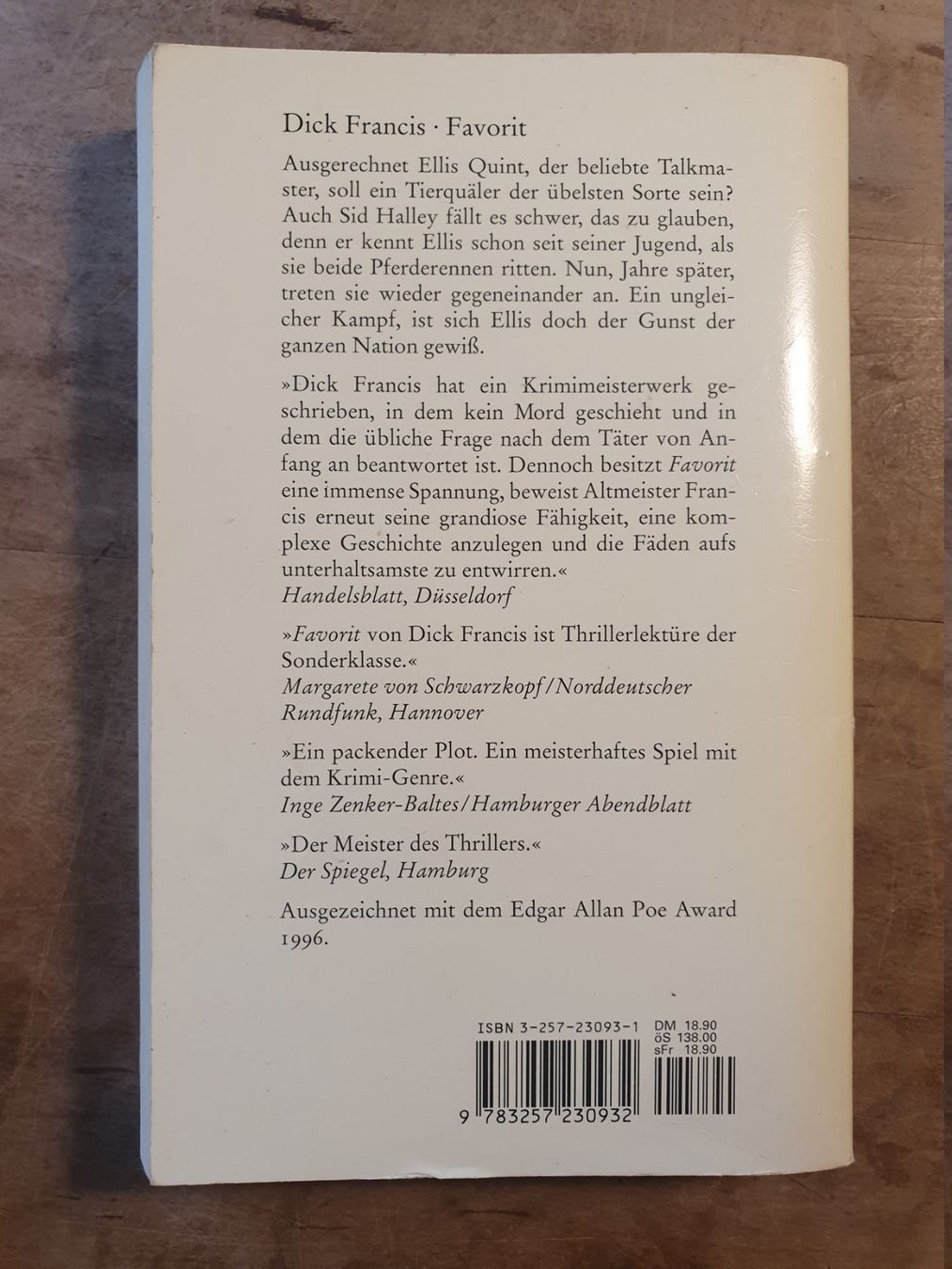 Libri: Favorit Dick Francis Diogenes – Usato da Zürich venduto da loosebone 1