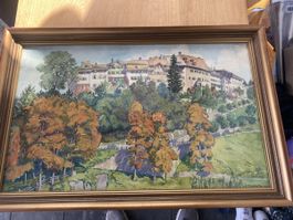 Schönes Aquarell Lichtensteig von Schlatter Toggenburger