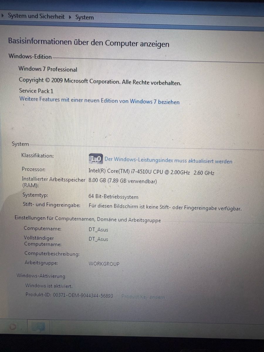 Asus Notebook: ASUS Laptop – Usato da Dietlikon venduto da DIVO 8