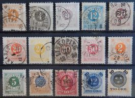 Schweden ex. Kat. 17-40 (*)/gest. 1872/89 Kat. 114 Euro
