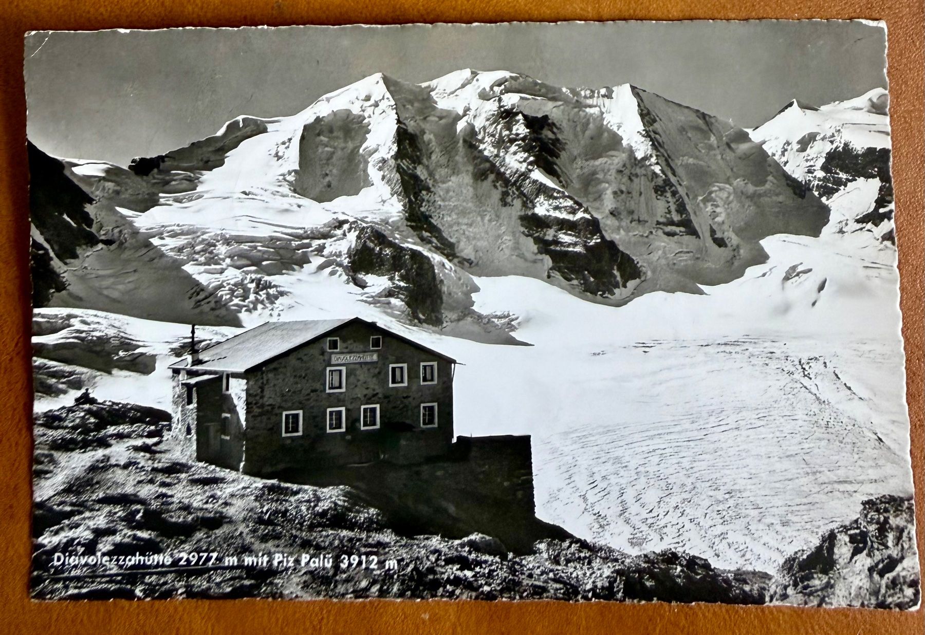 Ansichtskarten: Diavolezzahütte - Piz Palü 1957 – Gebraucht aus Lutry von Ediego
