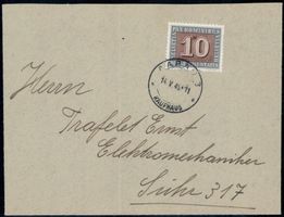 PAX 1945, Abart 263Pf auf Brief v. Aarau