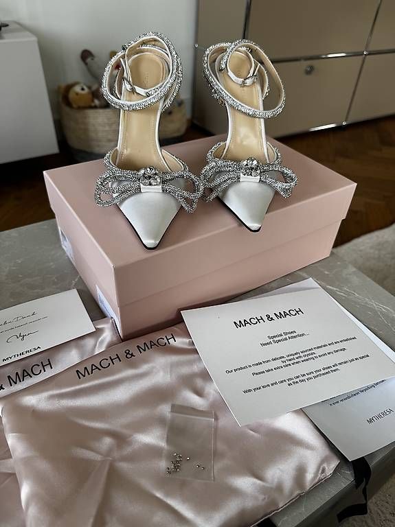 Scarpe da donna: Originale Mach & Mach Slingback Pumps Weiss – Usato da Zürich venduto da sar_q7mt