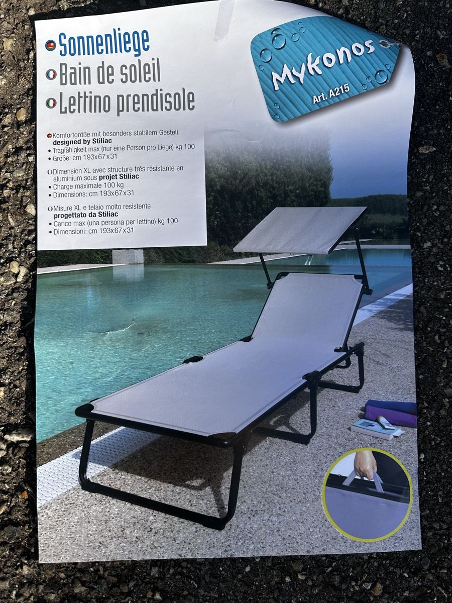 Chaises longues: Sonnenliege mit Dach, ladenneu!! – Neuf (Voir description) à Starrkirch-Wil par charlywatson