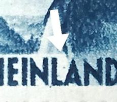 *ABART*Frz. Zone Rheinland Pfalz-Mi 3 ** (1947) Punkt z. L&A