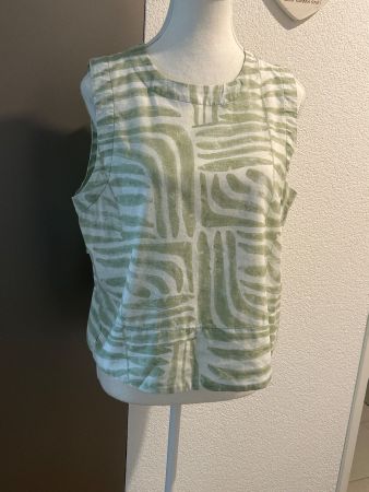 Damen Top ecru mit Muster und Leinen von C&A Gr. 38