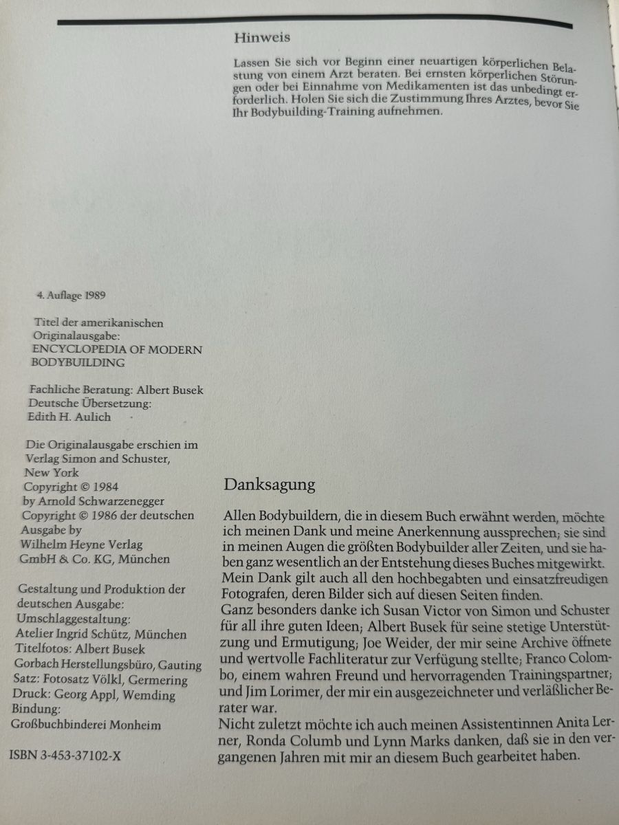 Bücher: Arnold Schwarzenegger, das grosse Bodybuildingbuch – Neu (gemäss Beschreibung) aus Wilen b. Wil von carpediem25 3
