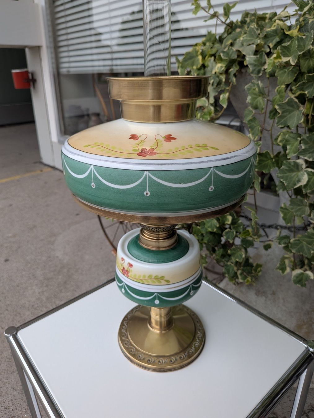 Lampade: Antike Jugendstil Petrollampe – Usato da Emmen venduto da Brockofsky 3