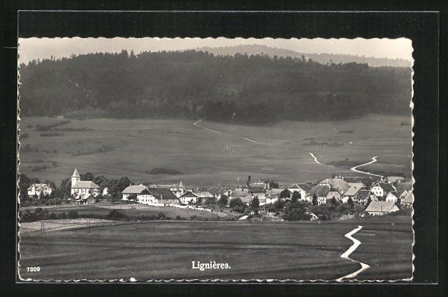Cartoline postali: AK Lignières, Panorama mit Waldstück – Usato da Berlin venduto da bartko-reher