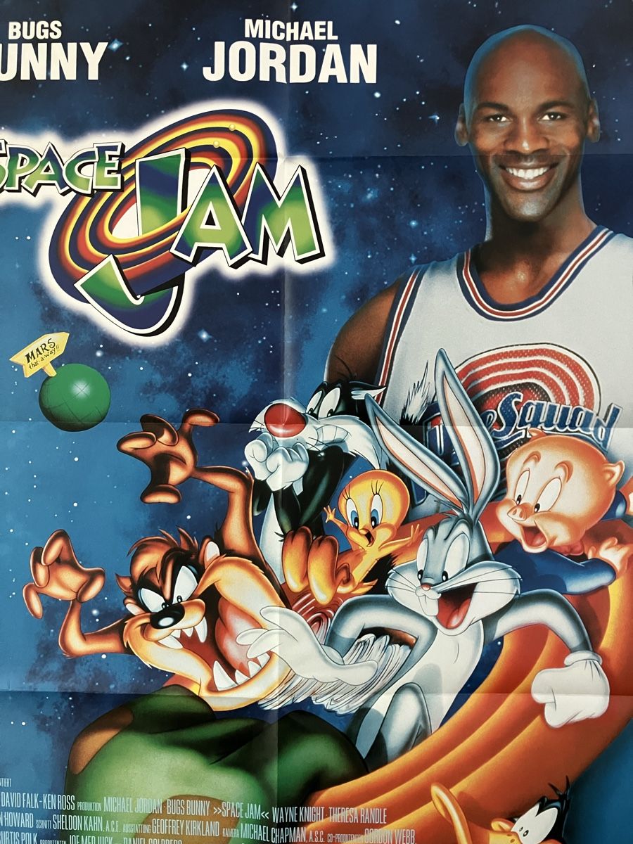 Poster & Bilder: Space Jam Poster von 1997 mit Michael Jordan & Bugs Bunny – Neu (gemäss Beschreibung) aus Lausen von Indexvision 1