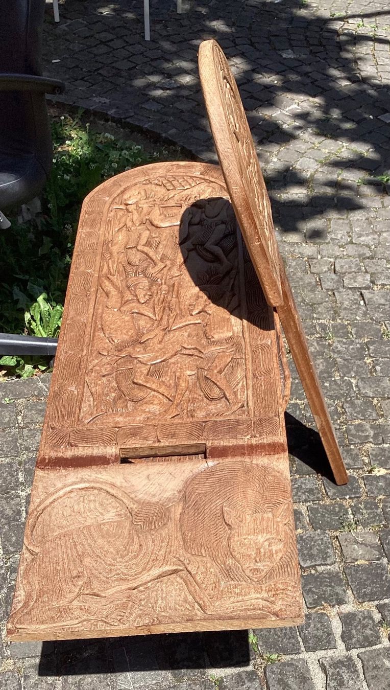 Set di tavolo e panche: Ensemble table et chaise sculptées bois artisanat Afrique – Usato da DELéMONT venduto da phi_nono 4