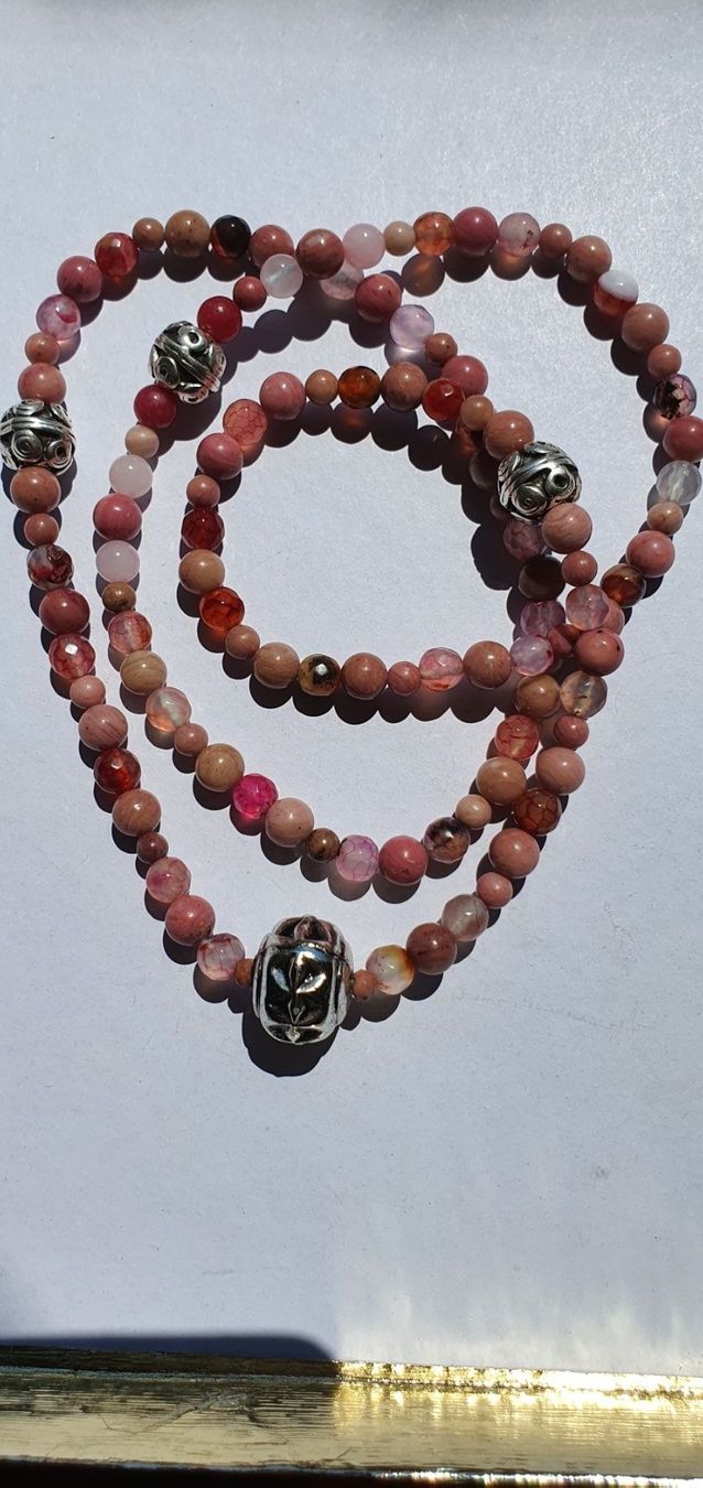 Catenine: Rhodonit mit Agate – Nuovo (secondo la descrizione) da Benglen venduto da Meercat3