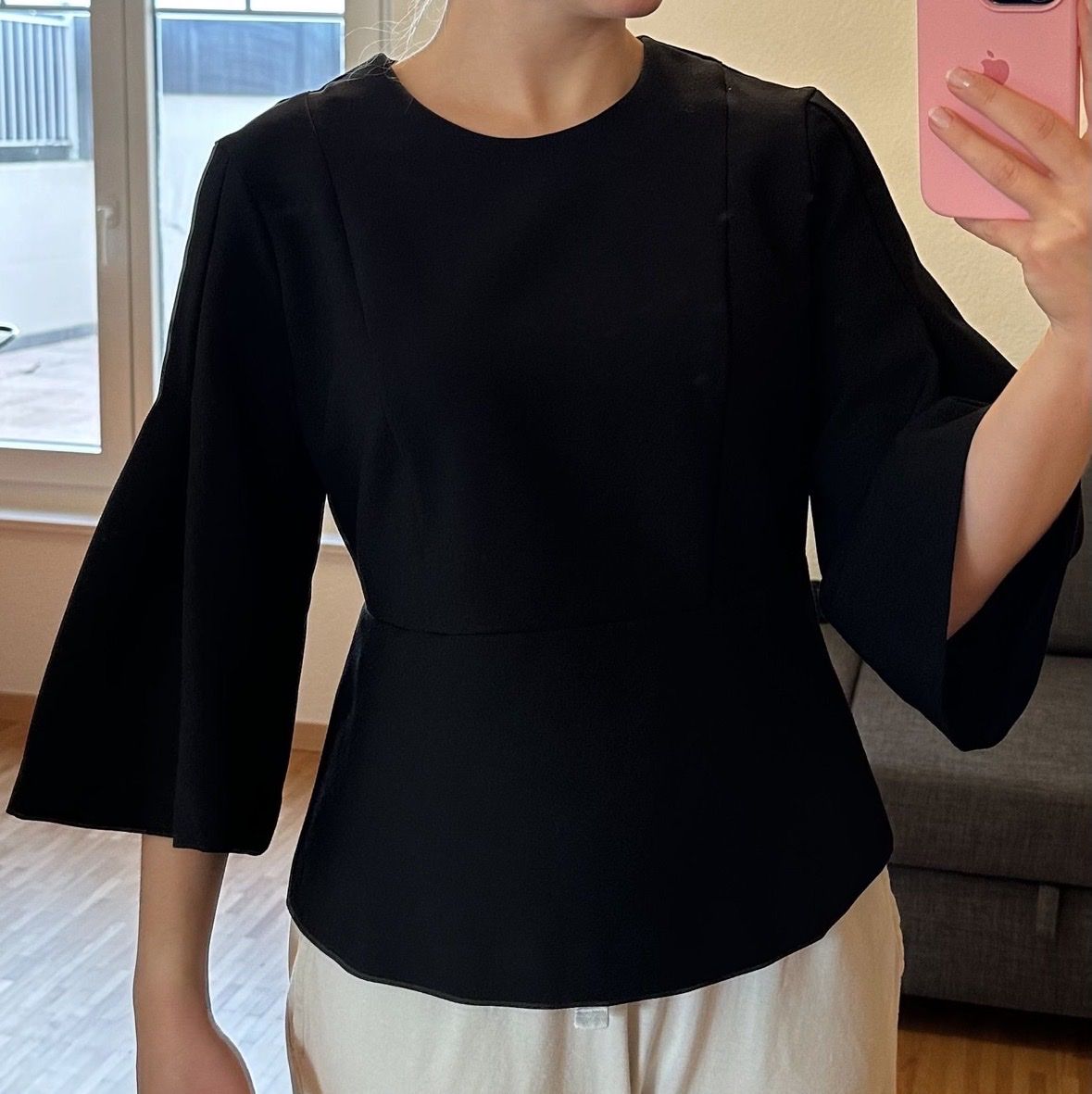 Sisley Chemisiers: Sisley Blouse Black Size M flared sleeves new – Neuf (Voir description) à Luins par vvs_7kqr