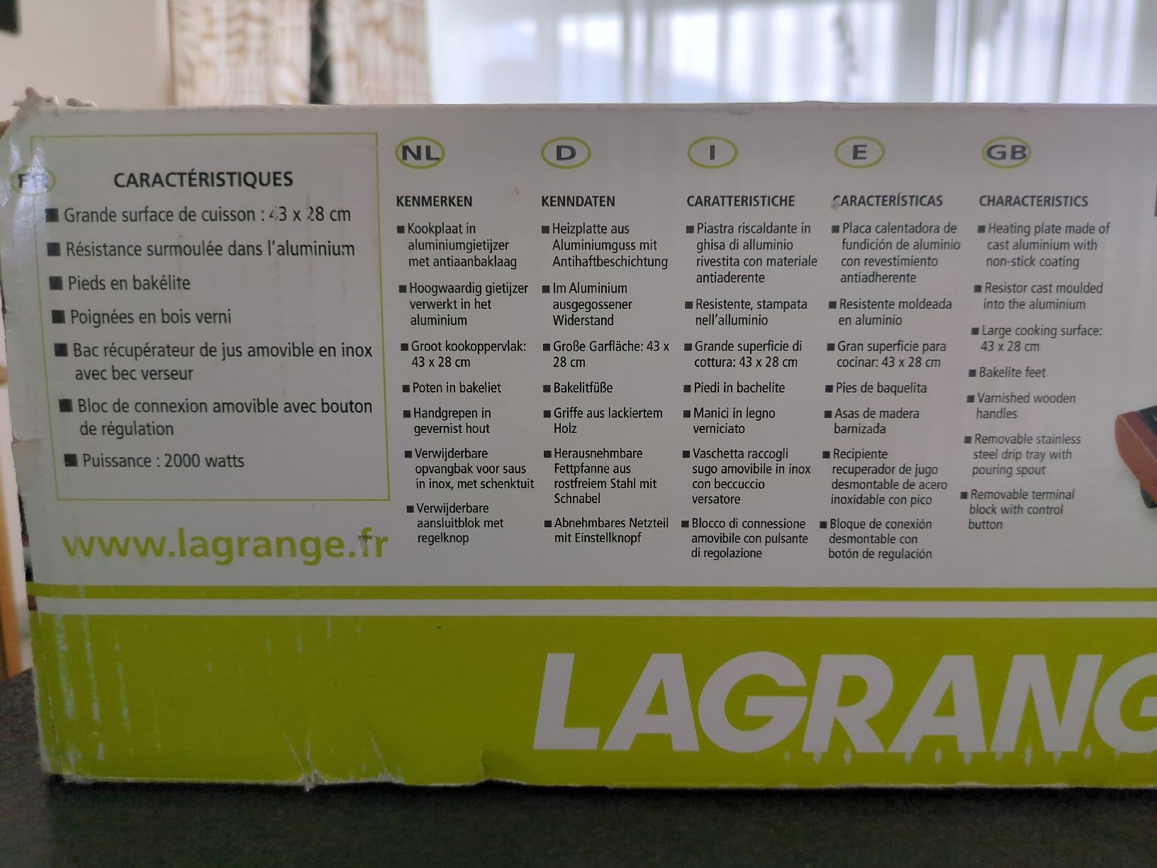 Griglie: Plancha Lagrange 2000W surface 43x28cm état neuf – Nuovo (secondo la descrizione) da Sion venduto da sor_f85g 2
