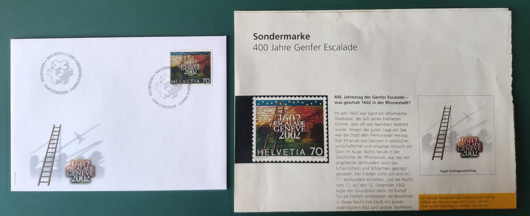 Tutti i francobolli: 12.3.2002 FDC 400. Jahrestag Genfer Esca – Usato da Volketswil venduto da Spacepanda