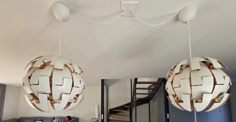 Lampadari & plafoniere: 2x White Spherical Pendant Lights - Modern Design for Bright – Nuovo (secondo la descrizione) da Aesch BL venduto da kan_n6p2