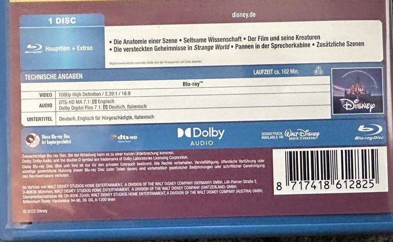 Tutti i DVDs: Disney Strange World Blu-ray neuwertig – Usato da Beringen venduto da Mantafisch1 2