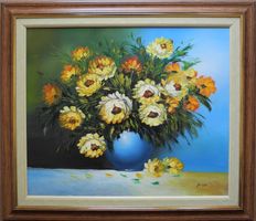 Sommer Bouquet in Vase signiert