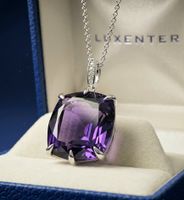 Silber 925 Anhänger im Rose de France-Amethyst Design - NEU