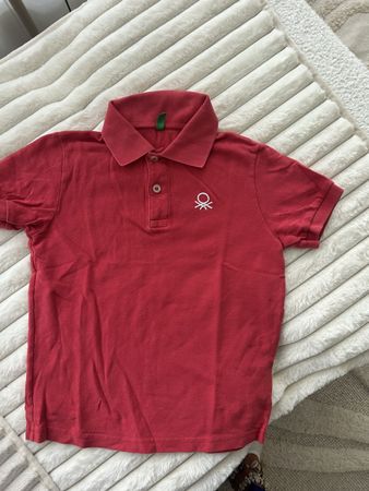 BENETTON POLO SHIRT ROT GR 7/8