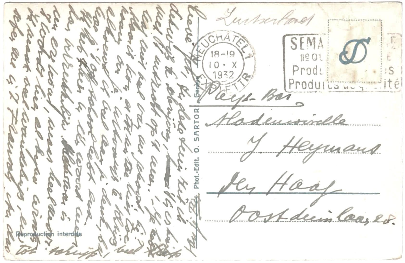 Cartoline postali: NECHÂTEL - Terrasse de ia Collégiale ca. 1925 (NE) – Usato da Oberdorf BL venduto da Hopfehuepfer 1