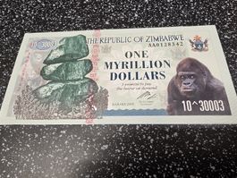 Banknote Zimbabwe 10 Trillion Dollars 2008 Gorilla UNC