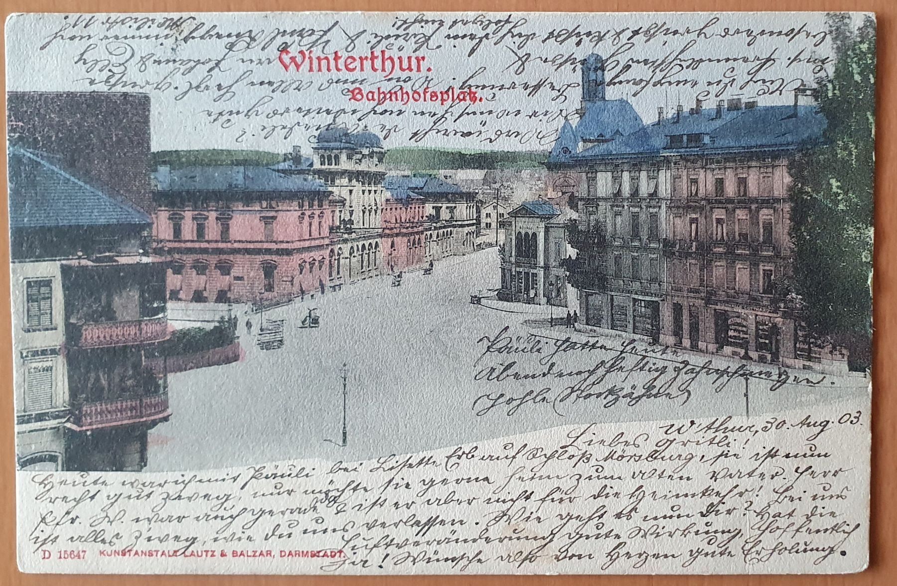 Cartoline postali: Winterthur  - Bahnhofsplatz 1903 – Usato da Kreuzlingen venduto da Rschweiz1