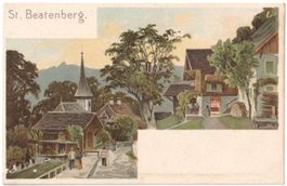 BEATENBERG im Eindunkeln: Künstler-AK ~1900