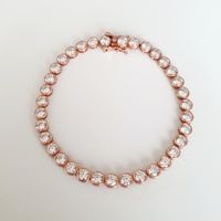 Tennisarmband,  Armbamd,  Rosegold Zirkonia 925 Silber 
