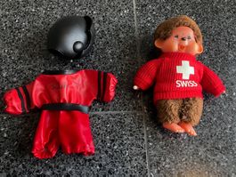 Monchhichi, Swiss, Suzuki Anzug, Helm, Vintage retro