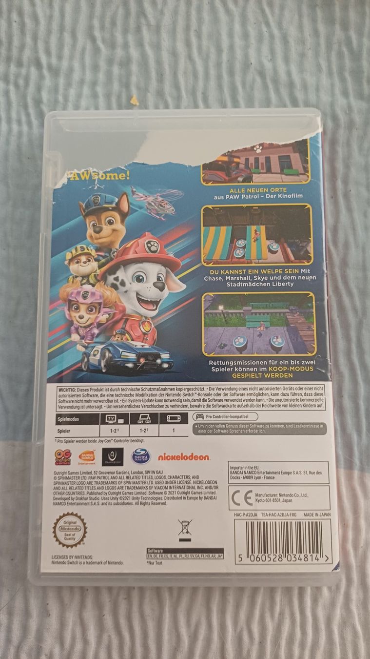 Giochi: PAW PATROL NINTENDO SWITCH – Usato da Villars-le-Terroir venduto da Hamtaro71 1