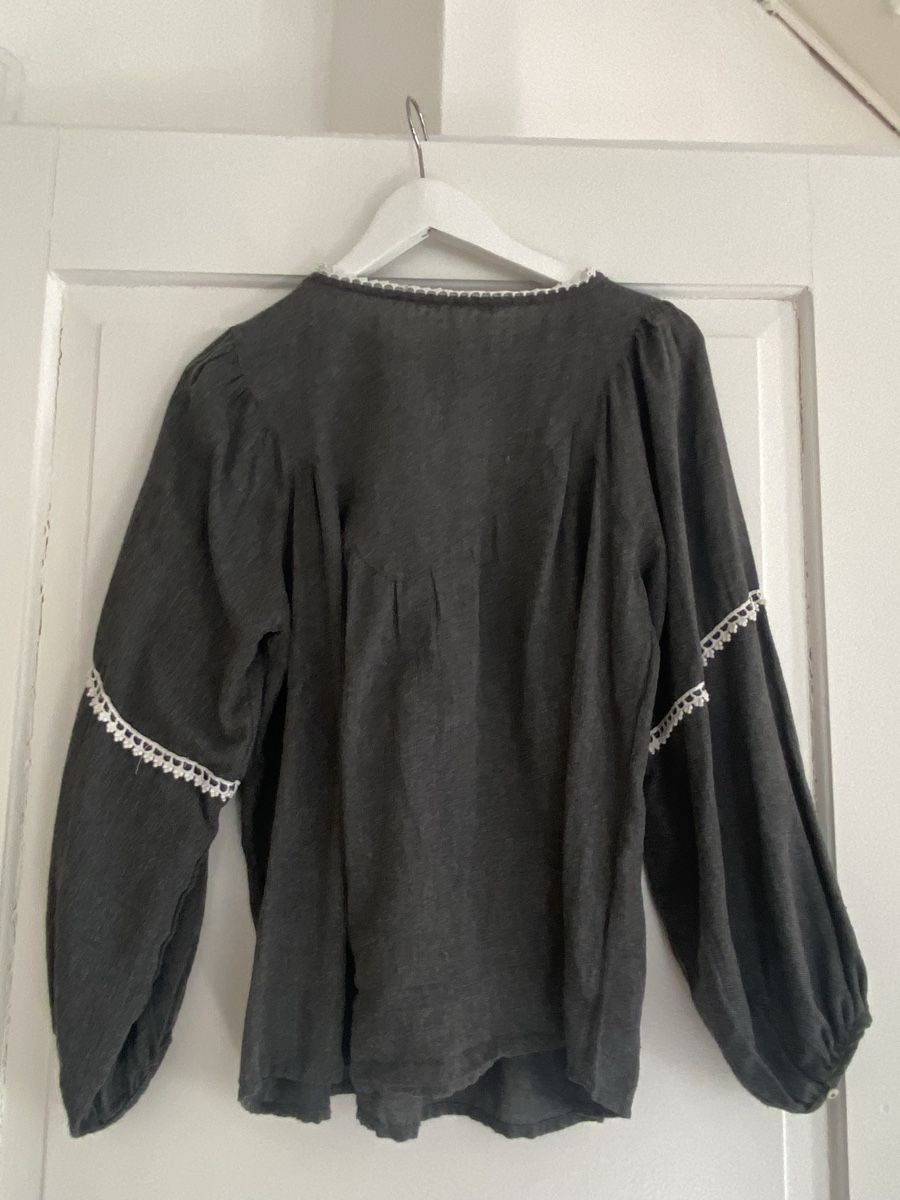Zara Camicette: Zara Basic Bluse, grau mit Spitze, Grösse M  – Usato da Chur venduto da KUMI2024 3