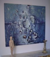 Abstraktes Gemälde, Öl auf Leinwand, signiert