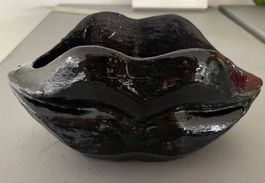 Dekorative Vase Mund Neu Schwarz Glanz