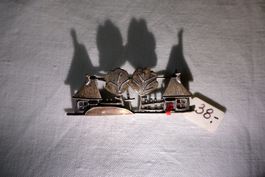 Silber 925, Sterling Silber - Brosche/Anstecker - Dorf