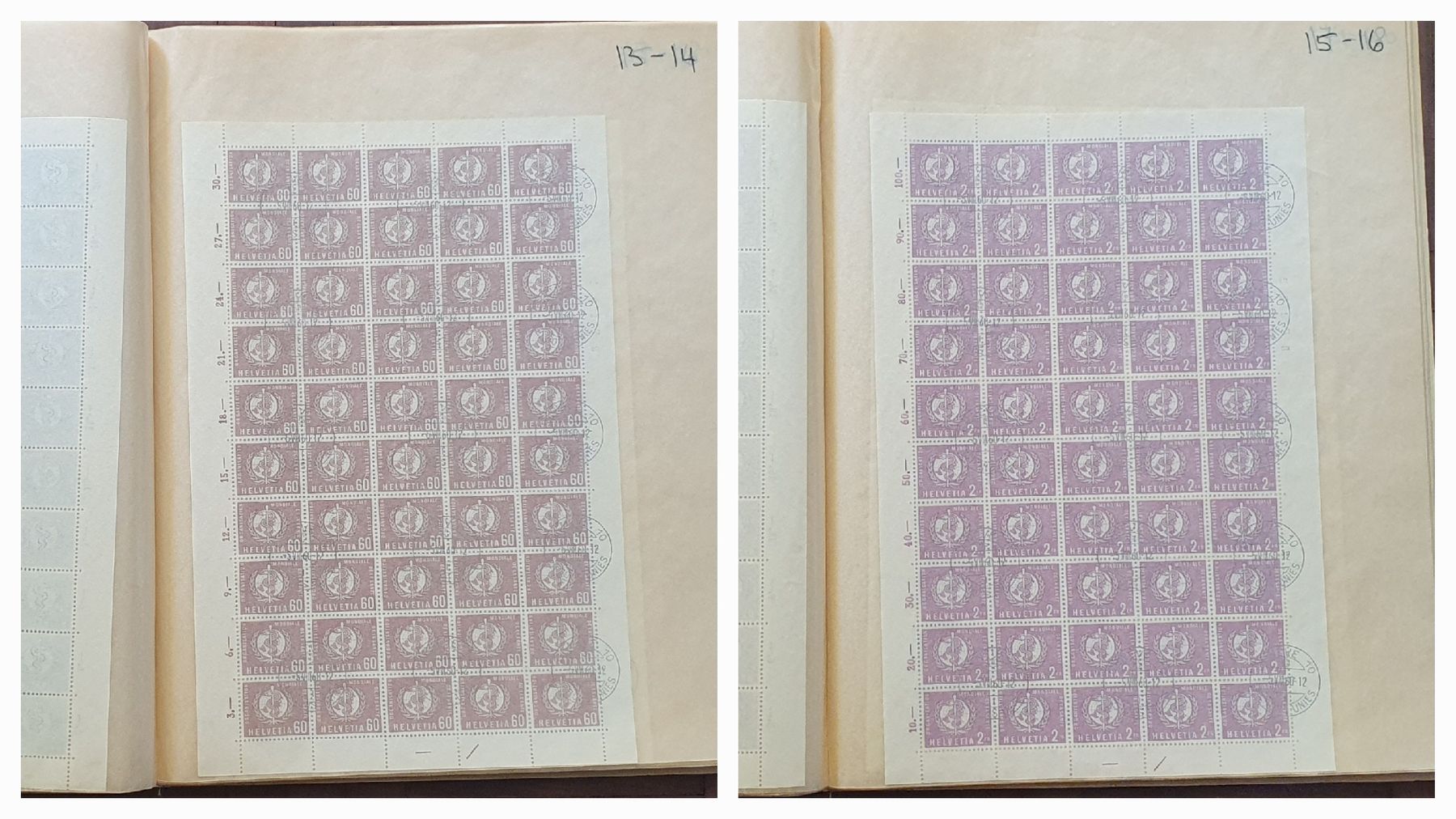 Alle Briefmarken: 20 ganze verschiedene Bogen  Ämter – Gebraucht aus Kreuzlingen von Rschweiz1 6