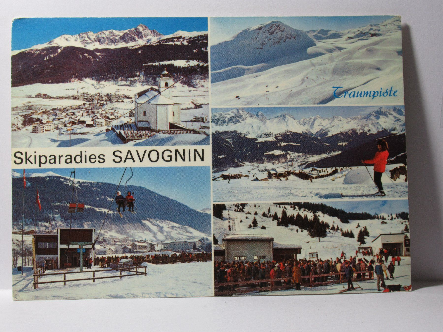 Cartoline postali: Savognin , Skiparadies , Kapelle 1970 – Usato da Grenchen venduto da Bluemchen1900 1