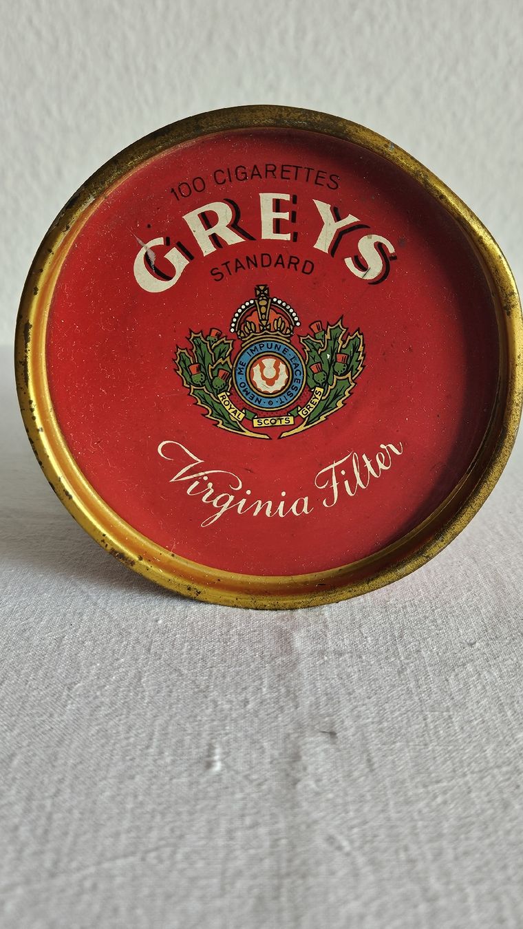 Tabacchi: Antiker Greys Virginia Filter Blechdose – Usato da Ettingen venduto da samiba 1