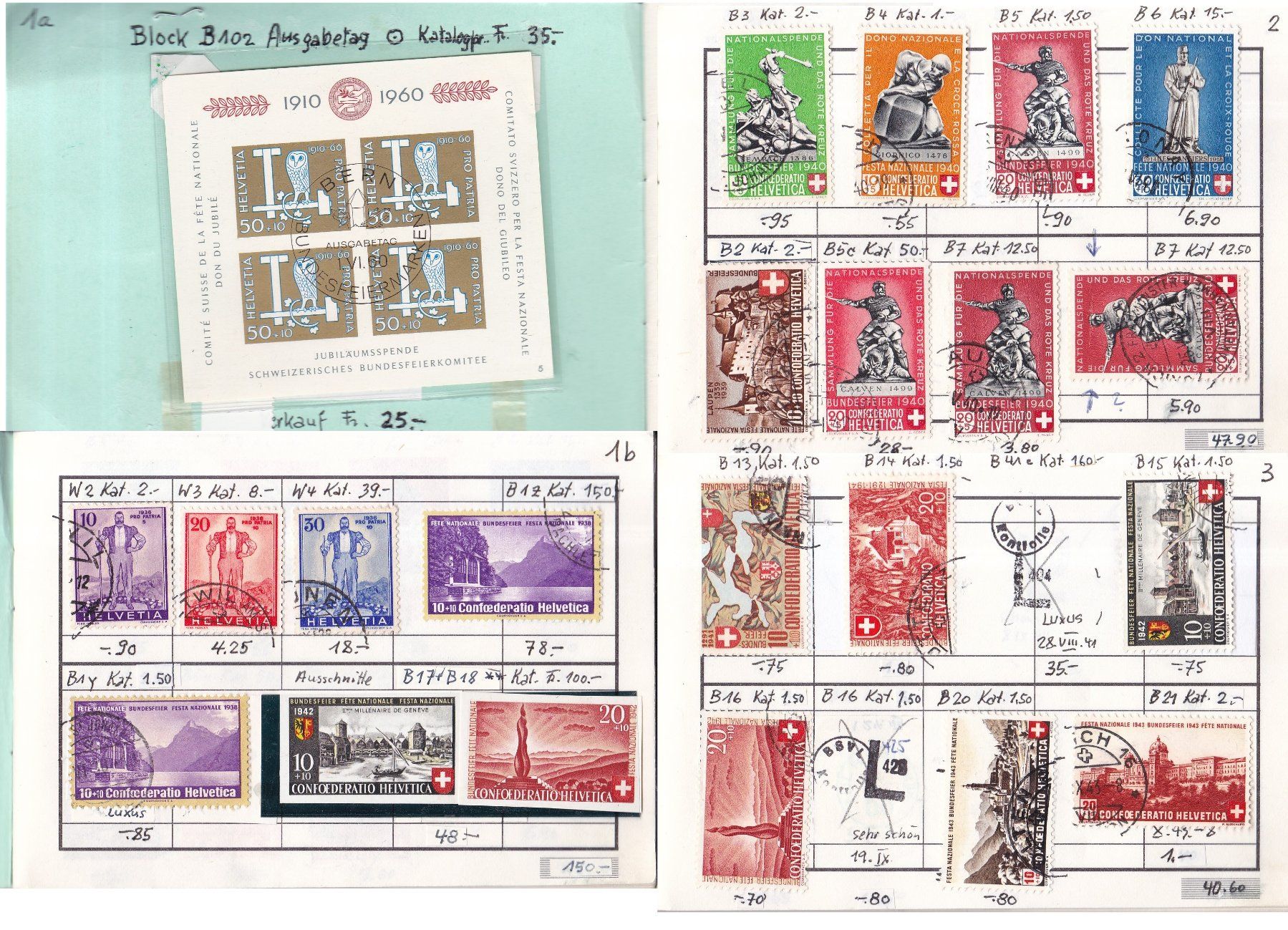 Alle Briefmarken: CH Briefmarken-Auswahlheft "Pro Patria" – Gebraucht aus Münchwilen AG von Nesar
