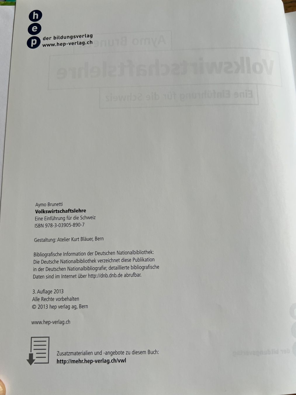 Libri: Volkswirtschaftslehre - Aymo Brunetti – Usato da Veltheim AG venduto da kronecker 1
