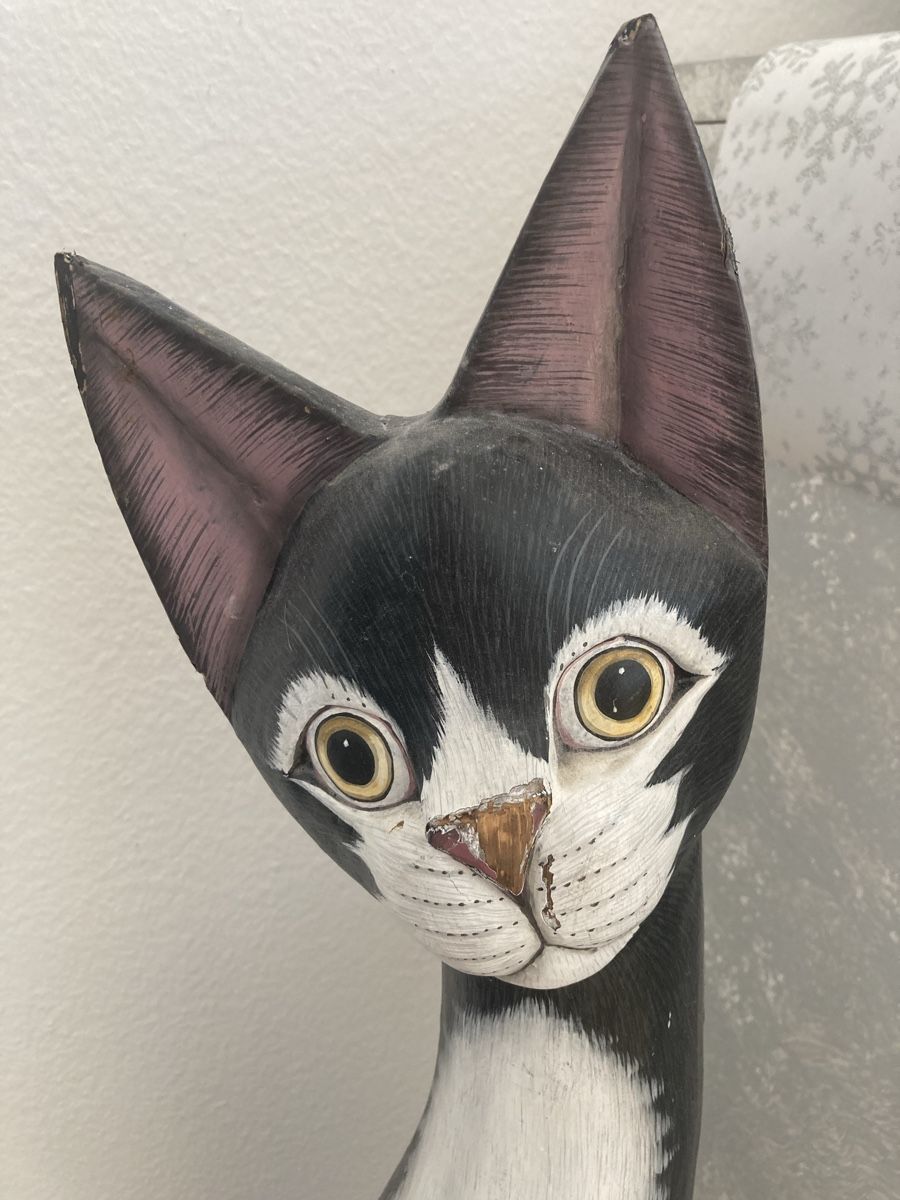 Figuren: Katzenstatue aus Holz, 100cm – Gebraucht aus Oberentfelden von PeHi78 1